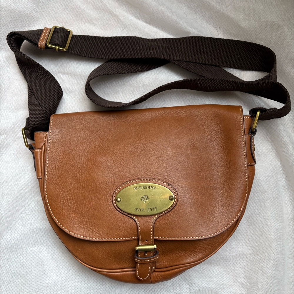Vintage Mulberry Leather Messenger Bag -GREAT CONDITION
